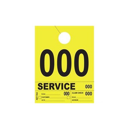 Asp 4Part Hvy-Brite Service Dispatch Nums Yellow, 6 1/2"X8"Set:000-999 Pk 2720-1